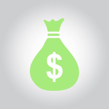 Para çantası ikonu. Dolar dolar para birimi sembolü. Düz tasarım tarzı. EPS 10.