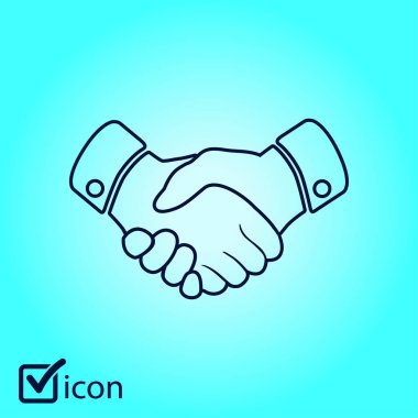 El sıkışma işareti simgesi. Başarılı iş sembolü. Düz tasarım stili.