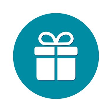 Hediye kutusu simgesi. İllüstrasyon 