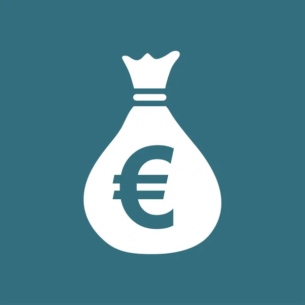 Ícone Saco Dinheiro Euro Eur Símbolo Moeda Estilo Design Plano —  Vetores de Stock
