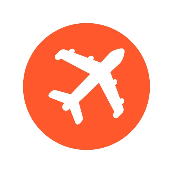 Αεροπλάνο Στο Εικονίδιο Ταξίδια Simbol Αεροπλάνο Αεροπλάνο Από Κάτω Πρόσημο — Διανυσματικό Αρχείο