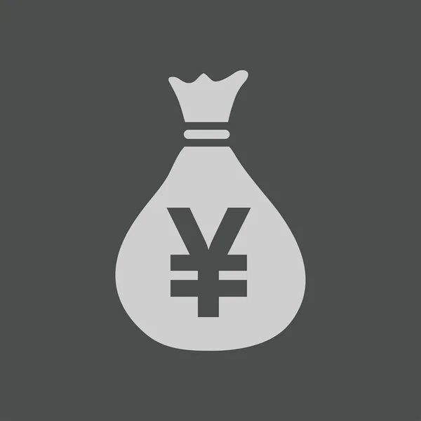 钱袋子图标 日元日元货币演讲泡沫符号 平面设计风格 Eps — 图库矢量图片