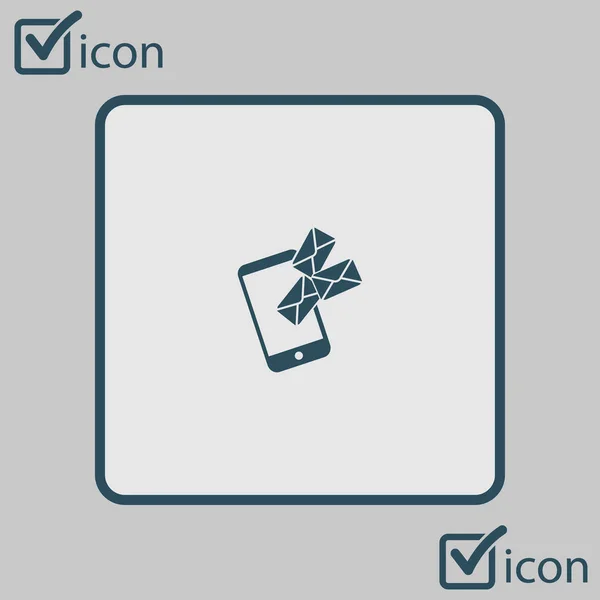 Smartphone Email Sms Pictogram Mobiele Mail Teken Symbool — Stockvector