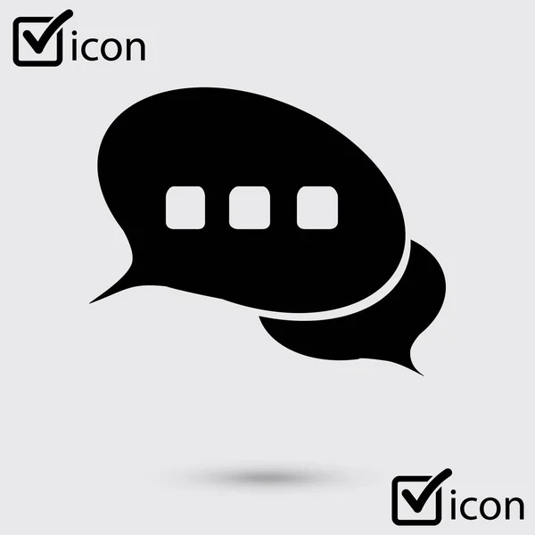 Chat Flat Icon Badge Discussion Dialogue Caractère Correspondance — Image vectorielle