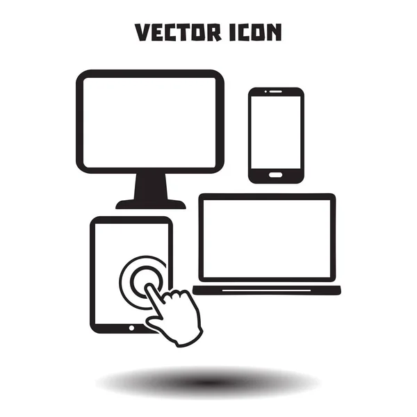 Dispositivos Electrónicos Smartphone Ordenador Tableta Netbook Simbol — Vector de stock