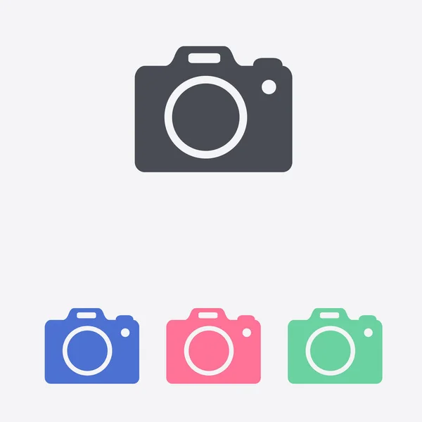 Photo Camera Symbol Dslr Camera Sign Icon Digital Camera Flat — Stock Vector