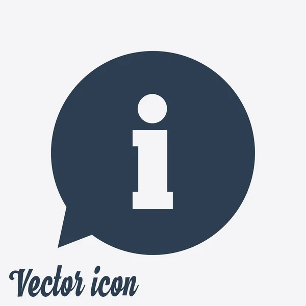 Icono Signo Información Info Discurso Burbuja Simbol Flat Diseño — Vector de stock