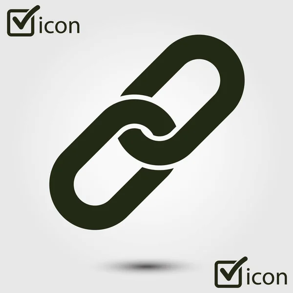 Link Single Icon Chain Link Symbol Symbol Link Zur Quelle — Stockvektor