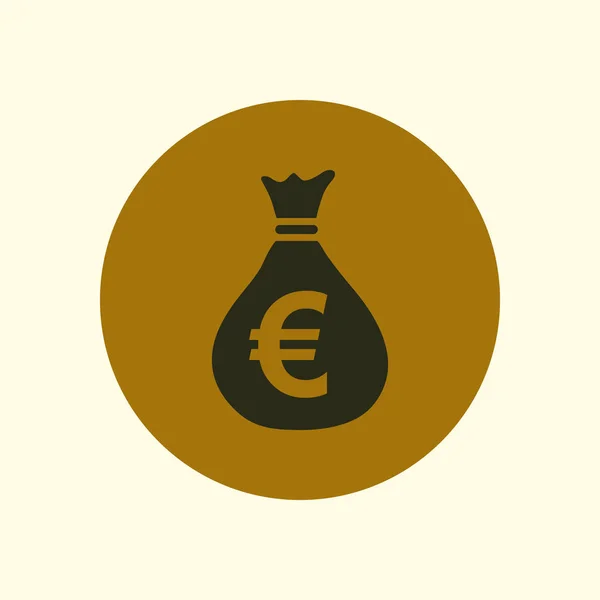 Pengasäcksikon Euro Euro Valutasymbolen Platt Design Stil Eps — Stock vektor