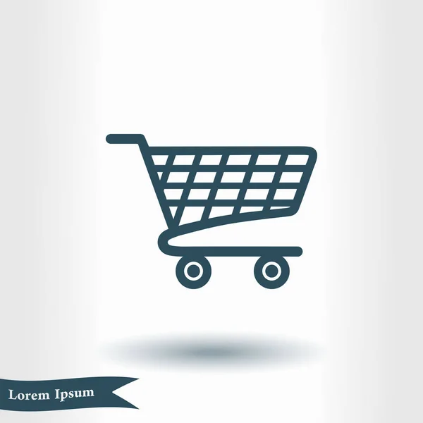 Icono Plano Carta Compras — Vector de stock