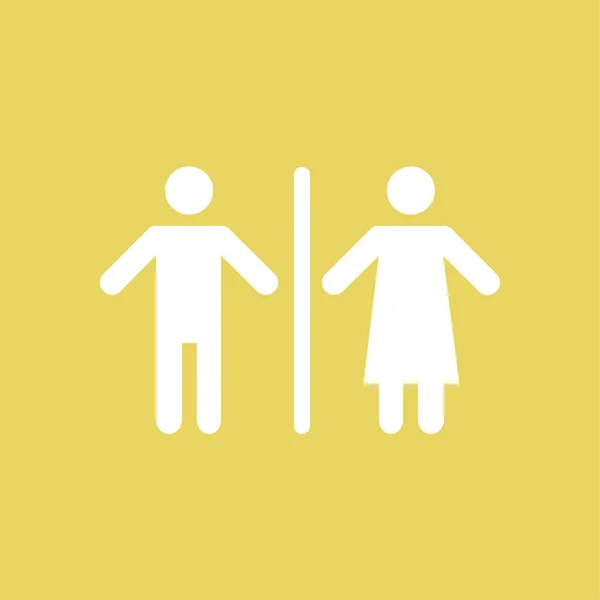 Zeichen Toilettensymbol Männliche Und Weibliche Toilette Flache Bauweise Rote Und — Stockvektor