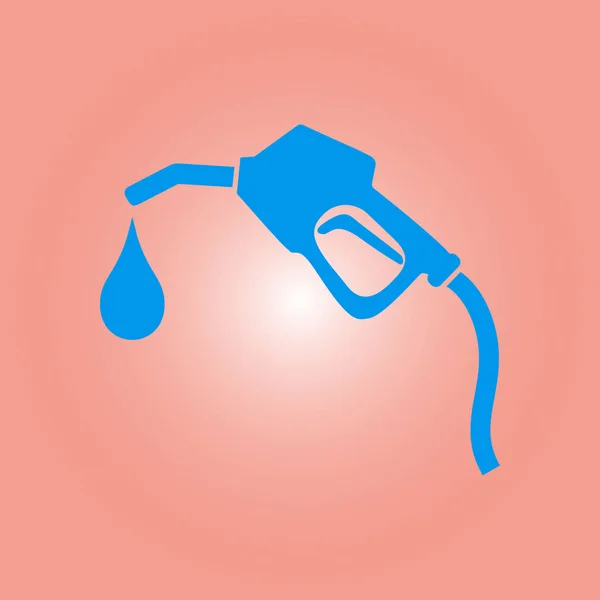 Gasoline Pump Nozzle Sign Gas Station Icon Flat Design Style — Stock Vector
