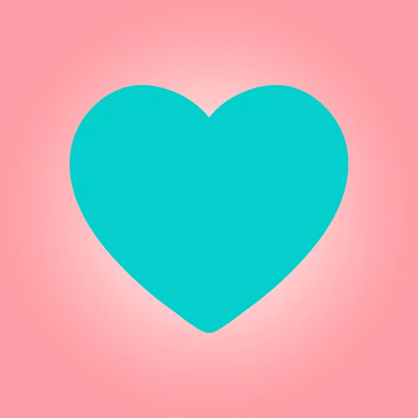 Sevgililer Günü Düz Kalp Simgesi Vektör Çizim — Stok Vektör