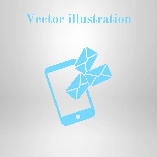 Mail Smartphone Sau Pictograma Sms Simbolul Semnului Poștal Mobil — Vector de stoc