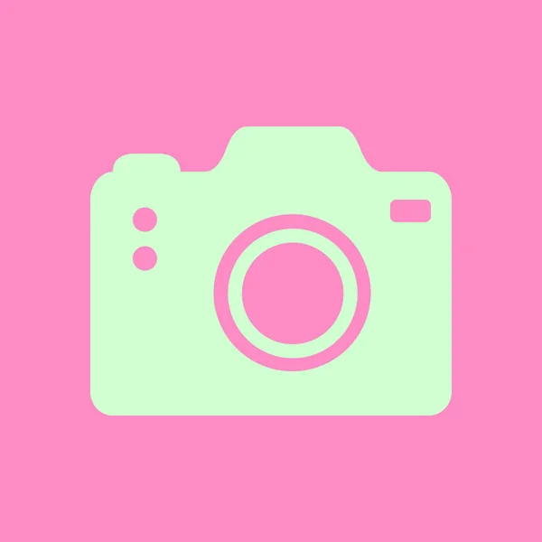 Valokuvakamera Simbol Dslr Kameran Kuvake Digitaalikam Tasainen Muotoilu Tyyli — vektorikuva