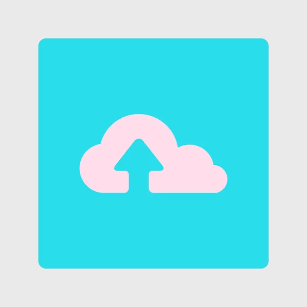 Hochladen Vom Cloud Symbol Upload Taste Flacher Designstil — Stockvektor