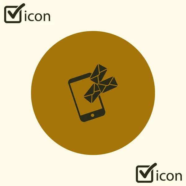 Smartphone Mail Icona Sms Simbolo Segno Posta Mobile — Vettoriale Stock