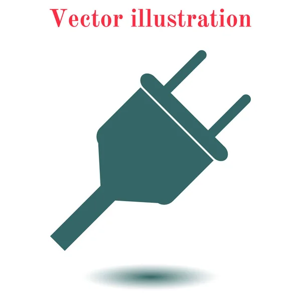 Vektor Elektrischer Stecker Web Flaches Symbol — Stockvektor