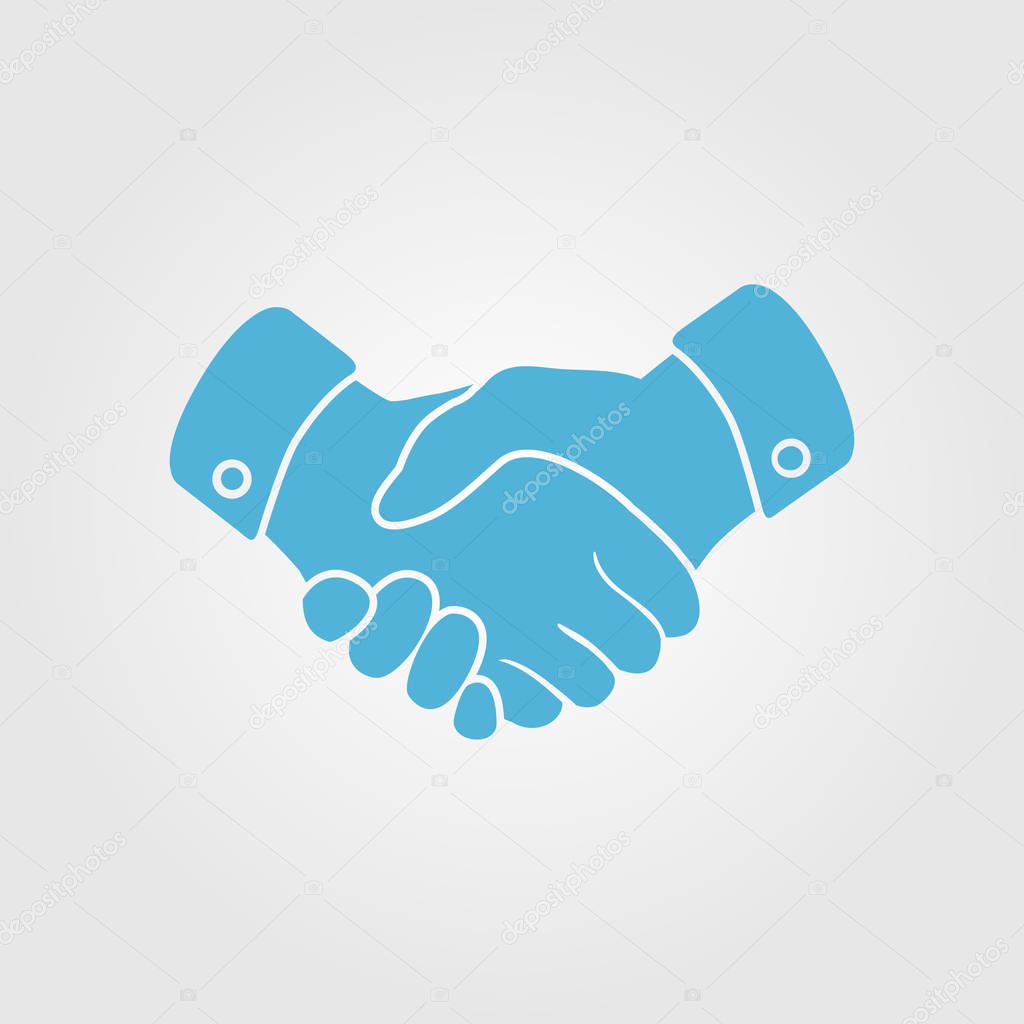 Handshake sign icon. Successful business symbol. Flat design style.