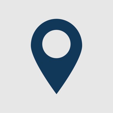 Harita işaretçi simgesi. GPS konumu sembolü. Düz tasarım stili. Vektör Eps 10.