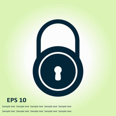 Kilit simgesi. Düz tasarım tarzı. Vektör EPS10.