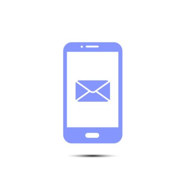 Akıllı telefon e- postası veya SMS simgesi. Mobil posta imzası simgesi.