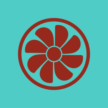 Egzoz vantilatörü simgesi. Havalandırma sembolü.