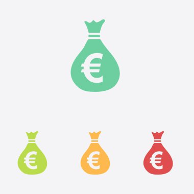 Euro para birimi simgesini EUR'dir. Düz tasarım stili. 
