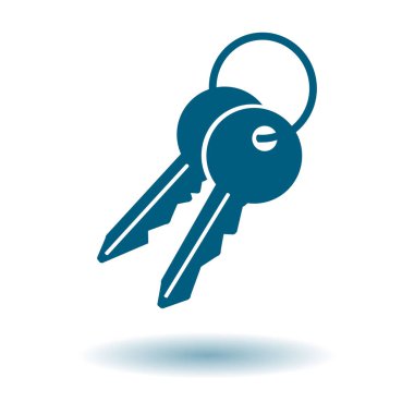 Anahtar simgesi. Kilit erkek. Güvenlik işareti. Düz tasarım stili.