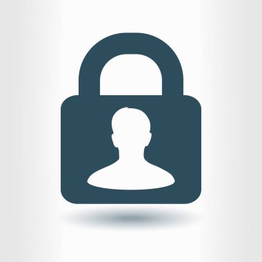 Kullanıcı oturum açma kimlik doğrulama simgesi. Düz tasarım stili. Vektör Eps10.