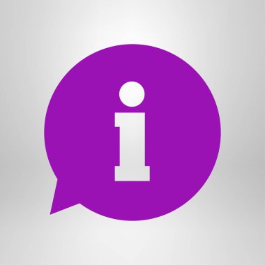 Bilgi işareti simgesi. Bilgi: konuşma balonu sembolü. Düz tasarım.