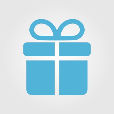 Hediye kutusu simgesi. vektör illüstrasyonu