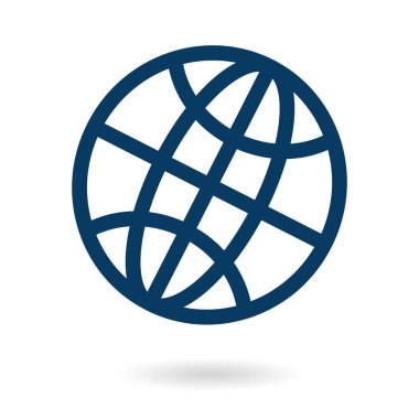 Küre simgesi. Düz tasarım.