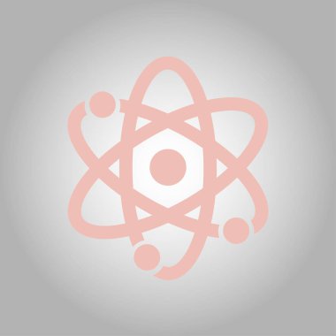 Atom işareti simbol. Atom parçası simgesi.