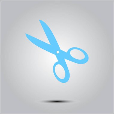 Makas simgesi. Mark burayı kes. Düz tasarım.