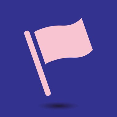 Bayrak simgesi. Yer belirleyici sembol. Düz tasarım biçimi.