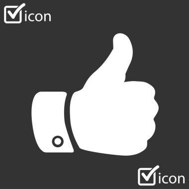 Simge gibi. El parmak tabela. Sembol başparmak. Düz tasarım stili. 