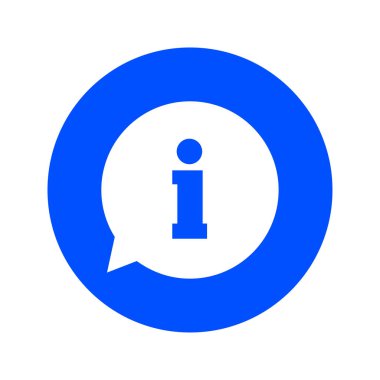 Bilgi işareti simgesi. Bilgi: konuşma balonu sembolü, vektör çizim 