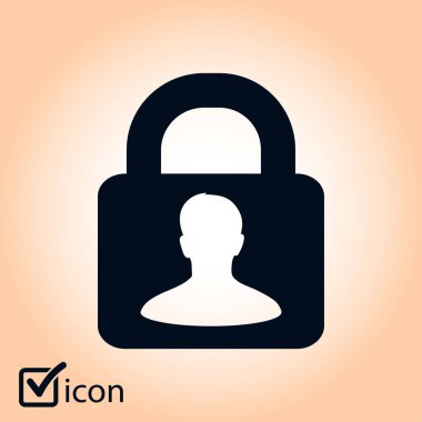 Kullanıcı oturum açma kimlik doğrulama simgesi. Düz tasarım stili. Vektör Eps10.