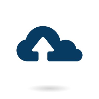 Bulut simgesinden yükleyin. Düğme yükleyin. Düz tasarım stili.