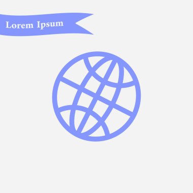 Küre simgesi. Düz tasarım.