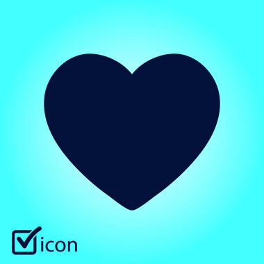 Sevgililer günü, düz kalp simgesi, vektör çizim 