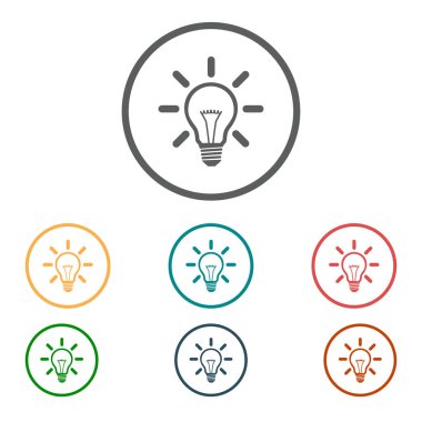 Işık lamba işareti simgesi. Fikir ampul simgesi.