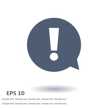  Ünlem işareti. Ünlem işareti. Tehlike uyarı sembolü. Düz tasarım stili. Vektör Eps 10.