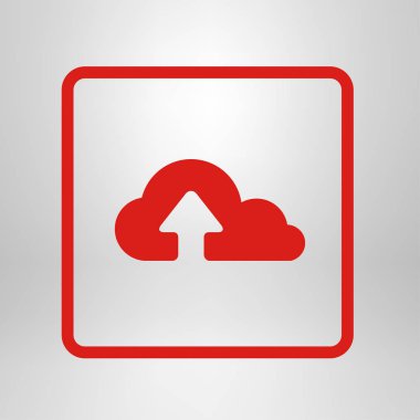 Bulut simgesinden yükleyin. Düğme yükleyin. Düz tasarım stili.