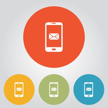 Akıllı telefon e- postası veya SMS simgesi. Mobil posta imzası simgesi.