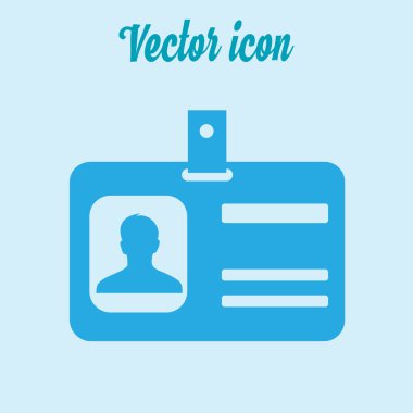 Kimlik kartı simgesi. Düz tasarım stili. EPS 10.