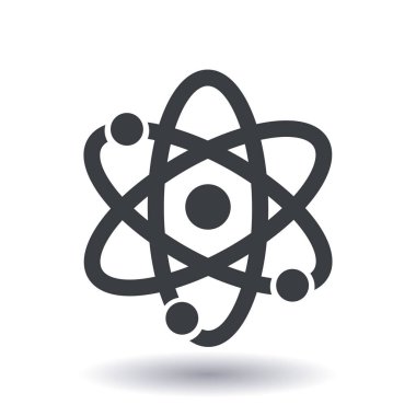 Atom işareti simbol. Atom parçası simgesi.