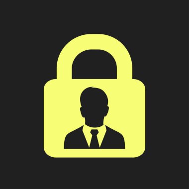 Kullanıcı oturum açma kimlik doğrulama simgesi. Düz tasarım stili. Vektör Eps10.