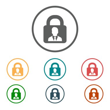 Kullanıcı oturum açma kimlik doğrulama simgesi. Düz tasarım stili. Vektör Eps10.